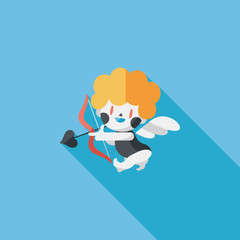 Valentine's Day cupid flat icon with long shadow,eps10