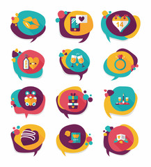 Valentine&rsquo;s Day speech bubble banner flat design background se