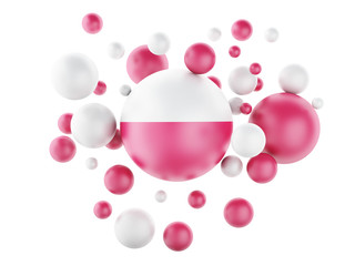 3d National flag of poland isolated on white background