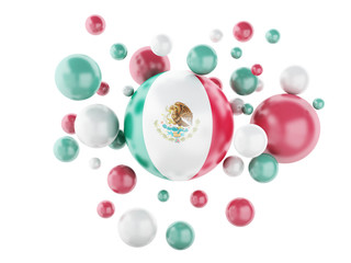 3d National flag of mexico isolated on white background