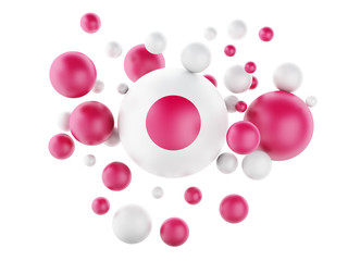 3d National flag of Japan isolated on white background