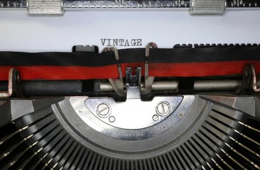 typewriter written VINTAGE in black ink