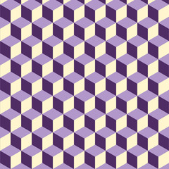 Abstract isometric violet cube pattern background