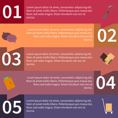 Infographics icons search and purchase goods