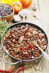 Meat stew with red beans and chili