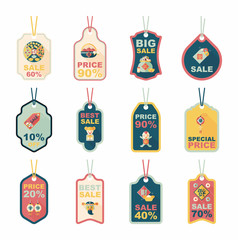 Chinese New Year tag flat banner background set, eps10