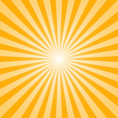 The sun and the sun's rays on yellow background