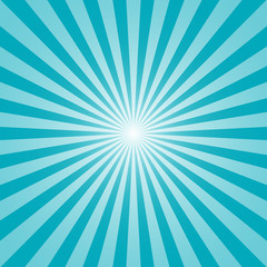 The sun and the sun's rays on blue background