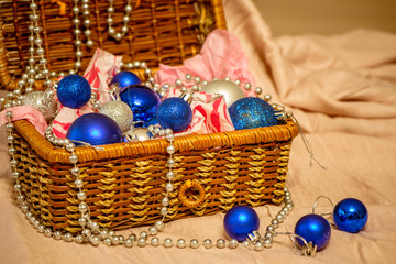 Christmas decoration on warm background