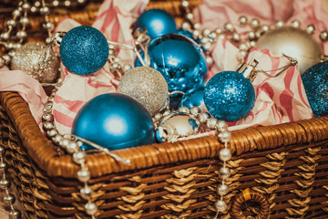Christmas decoration on warm background