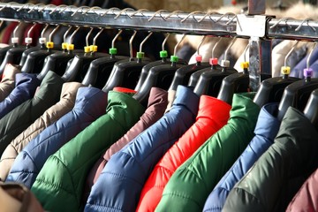 winter JACKETS for sale at shopping center