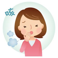 風邪の女性　症