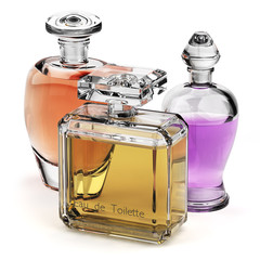 Perfume glass bottles isolated - 73455434