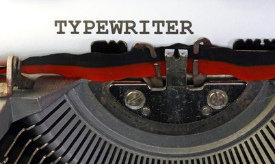 typewriter written with black ink with the typewriter