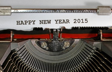 Happy new year 2015 typewriter