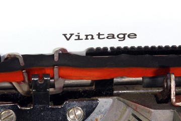 vintage written with black ink with the typewriter