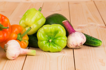 Various fresh vegetables.