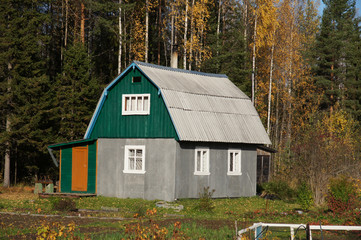 house in the village in summer