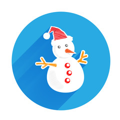 Snowman christmas and happy new year icon