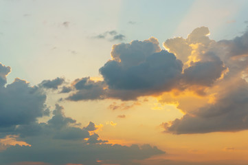 cloud on sky at  sunset