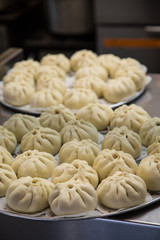 Trays of Chinese Steamed Dumplings