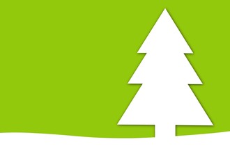 Obraz premium Weihnachtskarte hellgrün mit Tannenbaum