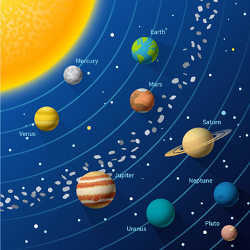 Solar system. Vector design illustration concept.