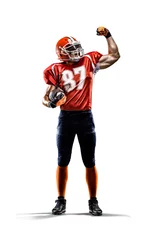 Foto op Aluminium American football player in action white isolated © 103tnn