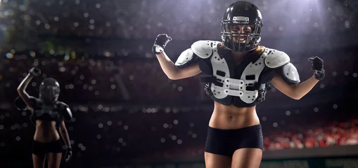 Poster American football female players in action © 103tnn