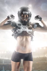 Foto op Plexiglas American football female player is posing © 103tnn