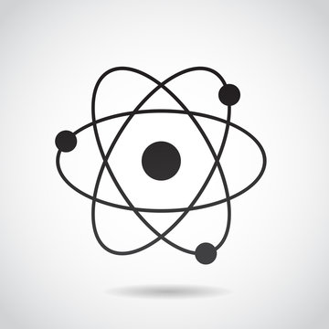 Atom VECTOR icon isolated on white background.