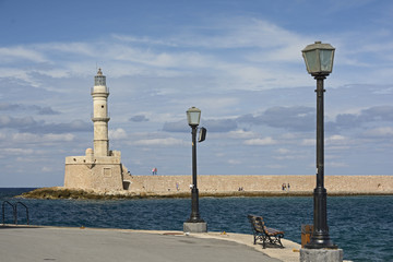 Kreta, venezianischer Leuchtturm von Chania.