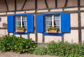 Naklejka na ściany i meble Devanture alsacienne à Ingersheim, Haut Rhin, Alsace
