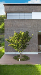 Architecture modern design, detail house, tree