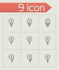Vector map pointer icon set