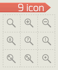 Vector magnifying glass icon set