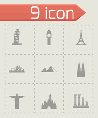 Vector landmarks icon set