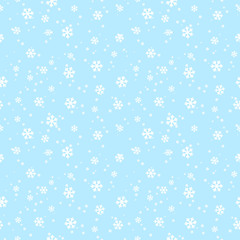 Naklejka na ściany i meble Seamless pattern with white snowflakes