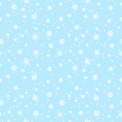 Seamless pattern with white snowflakes