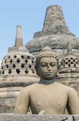Fototapeta na wymiar Statue at the Borobudur temple in Yogyakarta, Indonesia