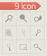 Vector magnufying glass icons set