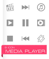Vector media player icons set