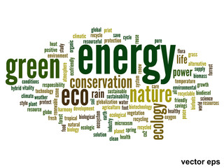 Vector conceptual ecology word cloud