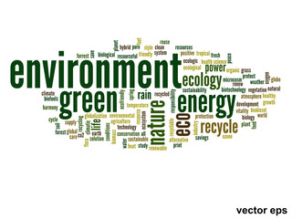 Vector conceptual ecology word cloud