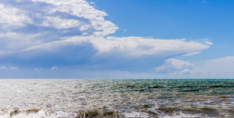Dynamic wave and blue sky