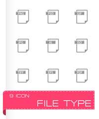 Vector file type icons set