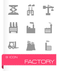 Vector factory icons set