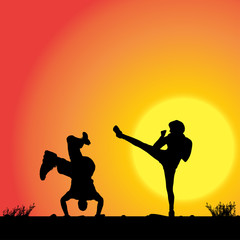 Vector silhouette of couple.