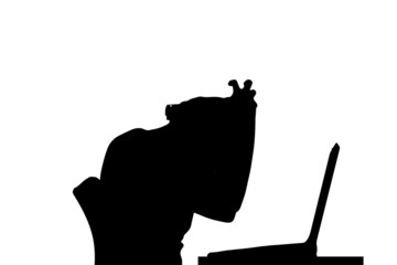 Vector silhouette of a woman.