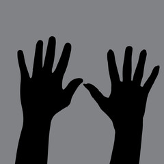 Vector silhouette of the hands.